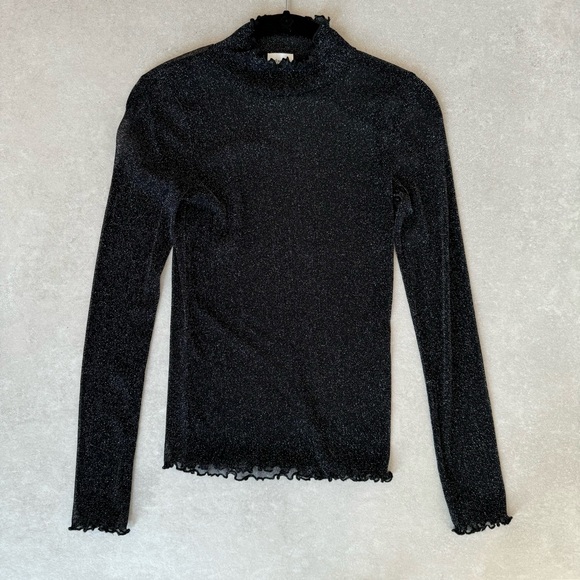 MADISON & BERKELEY SHEER SPARKLY LONG SLEEVE TOP - Picture 7 of 7